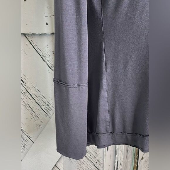 The Om Collection Cowl Neck High/Low Top Gray L - Picture 6 of 8